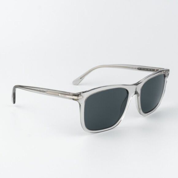 Prada Men Sunglasses Grey Crystal Blue Rectangle PR18WS U430A9 BRAND NEW - Picture 6 of 11